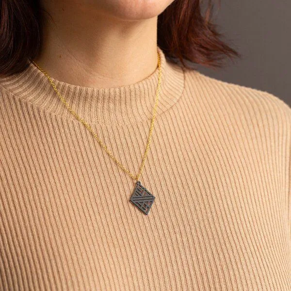 feinformart feinformart Kette mit Holzanhänger 'Tribal Echo', Schwarz, – Produktbild 3 von 5