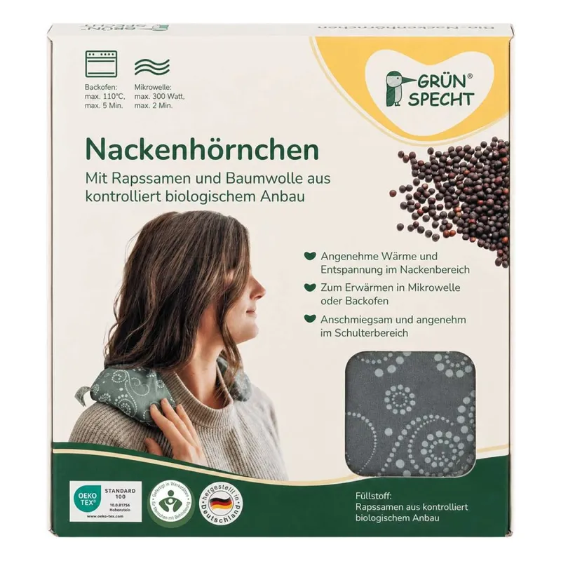 Grünspecht Nackenhörnchen, grau-mint, kbA – Produktbild 1 von 1