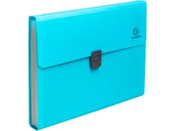 Exacompta Exacompta Fächermappe 25 x 33 cm "Pop'N Co" 13 Fächer, Recycling-PP, DIN A4, cyan – Produktbild 1 von 1