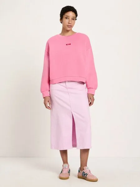 LANIUS LANIUS Statementsweatshirt Pullover aus Bio-Baumwolle, Pink (bright-orchid), – Produktbild 3 von 4