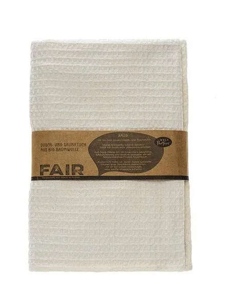 weltPartner weltPartner Dusch- und Saunatuch, Bio-Baumwolle, 100x150 cm, Naturweiß (weiß), – Produktbild 2 von 3