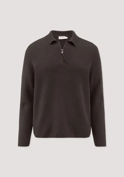 hessnatur hessnatur Milano Strick Polo Regular aus Bio-Baumwolle und Bio-Schurwolle, Kakao braun, – Produktbild 4 von 4