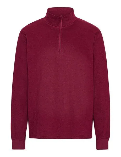 Neutral Neutral Unisex Troyer Bio-Baumwolle Sweatshirt Quarter-Zip-Reißverschluss, Bordeaux, – Produktbild 2 von 3