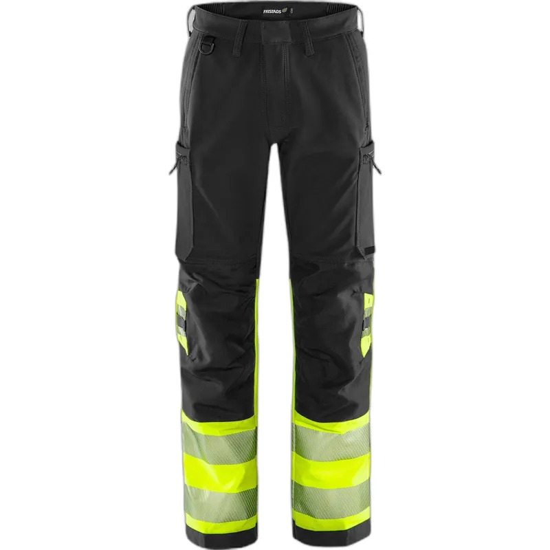 Fristads Hochsichtbare Arbeitshose Klasse 1 Fristads Green 2647 GSTP, Gelb, – Produktbild 1 von 2
