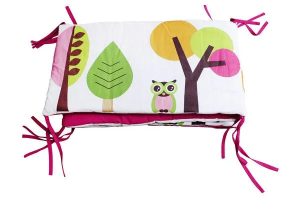Millemarille Millemarille kleines Bettnest für skandinavische Babybetten IKEA 60x60x60cm, Modern owls pink (eule), – Produktbild 2 von 4