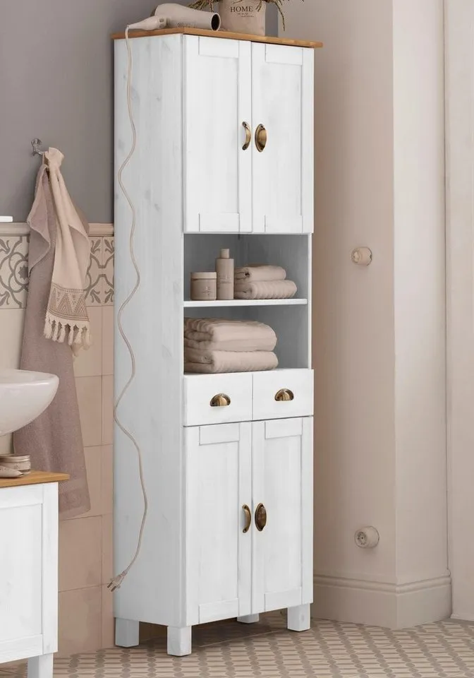 Home affaire Hochschrank Oslo, Weiß, – Produktbild 3 von 5