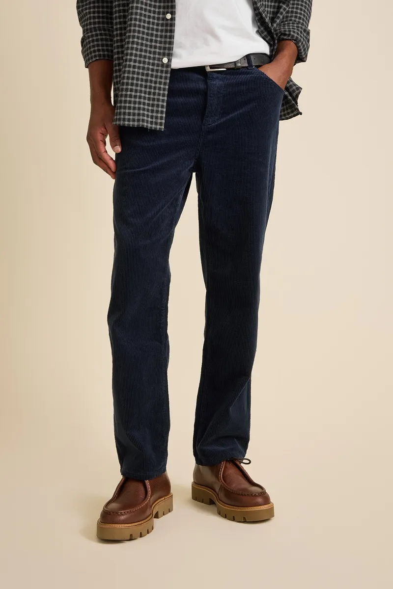 Côtelé Côtelé Herren vegan Hose Mit Geradem Bein Marineblau, Blau, – Produktbild 2 von 2