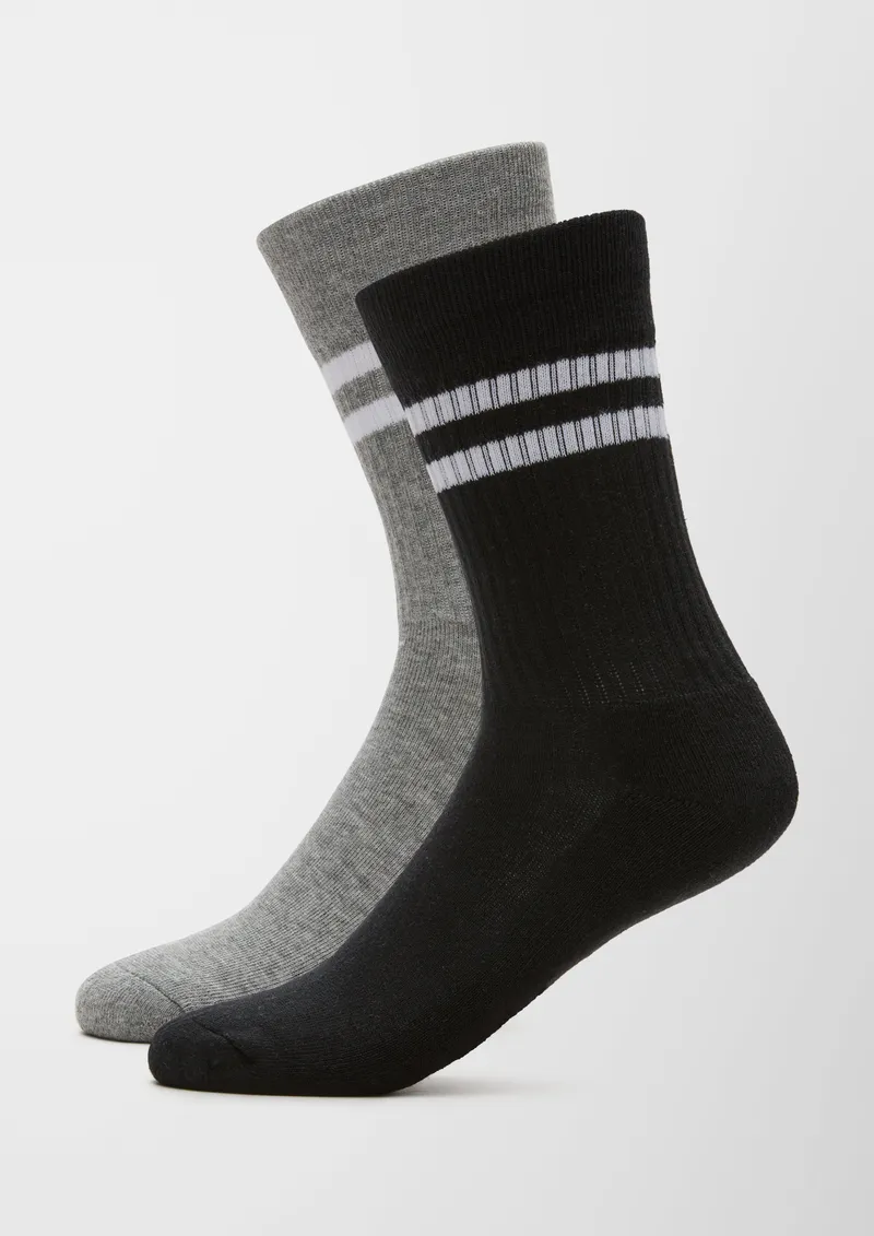 s.Oliver s.Oliver Socken im 2er-Pack, Grau|schwarz, – Produktbild 1 von 2