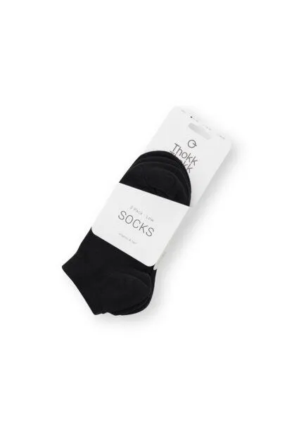 THOKKTHOKK ThokkThokk 3-er Pack Low Socks Socken (GOTS, Fairtrade, Vegan), Schwarz, – Produktbild 2 von 3