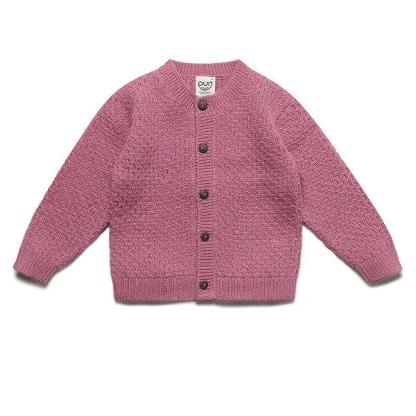 Puri Organic Puri Organic Baby Kinder Cardigan Moosstrick Baumwolle (Bio) Schurwolle, Granatapfel, – Produktbild 1 von 2