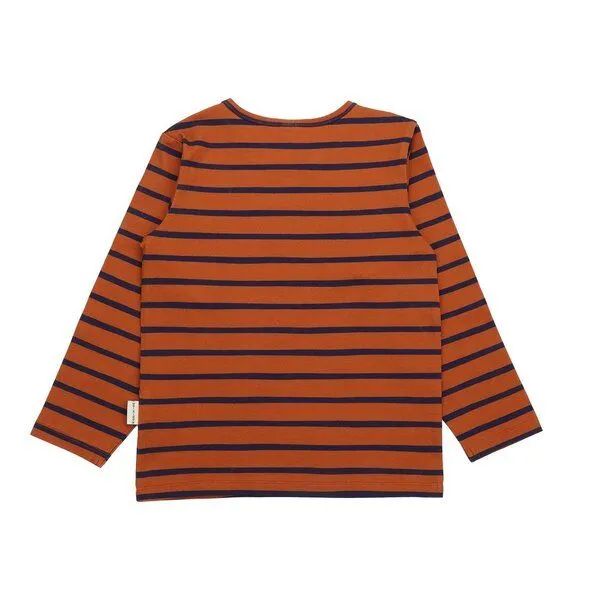 Walkiddy Walkiddy Kinder Langarmshirt GOTS-zertifiziert aus Bio-Baumwolle braun-orange gestreift, Braun, – Produktbild 3 von 3
