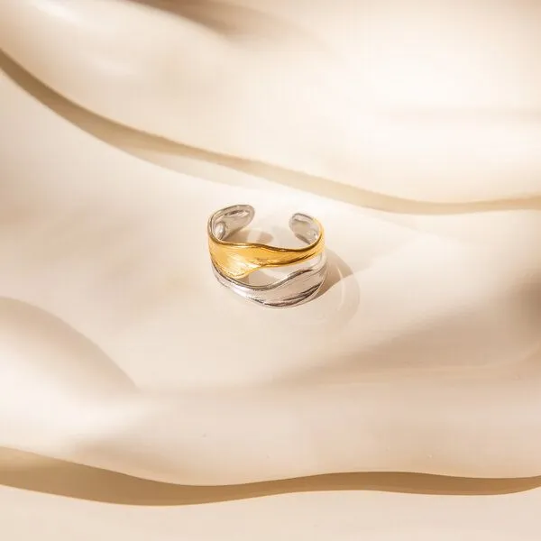 ELEKTROPULLI Elektropulli Größenverstellbarer Flow Ring, Gold, – Produktbild 6 von 7