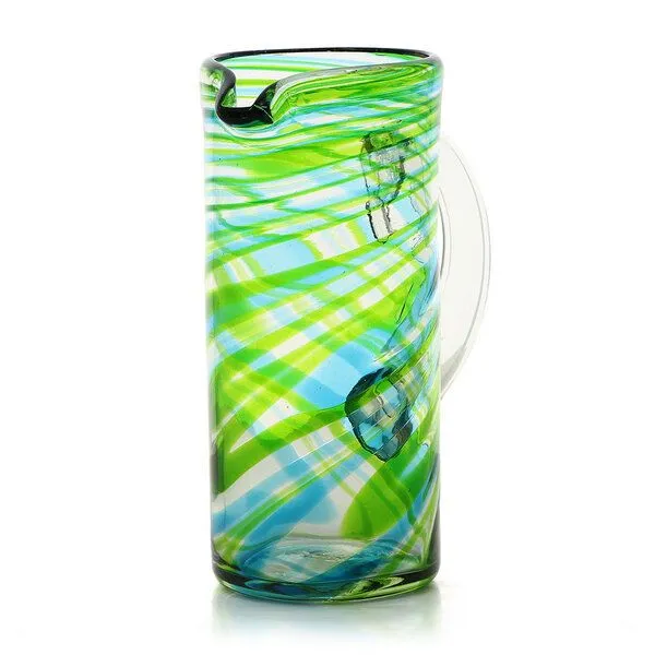 GLOBO Fair Trade GLOBO Fair Trade Krug Limonada aus Recyclingglas, mundgeblasen, Mangrove, – Produktbild 2 von 2