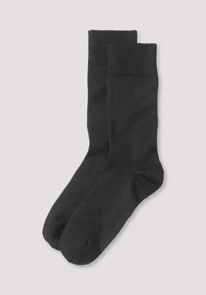 hessnatur hessnatur Herren Merino-Socke im 2er-Pack aus Bio-Merinowolle mit Bio-Baumwolle, Schwarz, – Produktbild 1 von 2