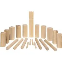 Goki goki Wikingerspiel Kubb aus Buchenholz, klein 21-teilig im Baumwollbeutel – Produktbild 1 von 1