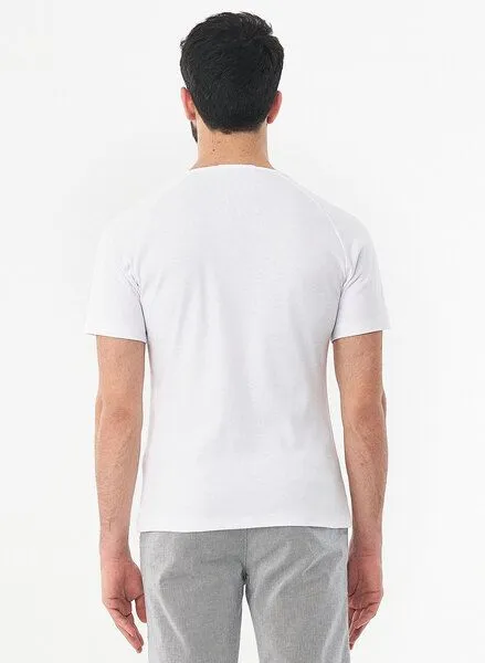 ORGANICATION ORGANICATION Henley-Shirt aus Bio-Baumwolle mit Raglanärmeln, White, – Produktbild 4 von 4