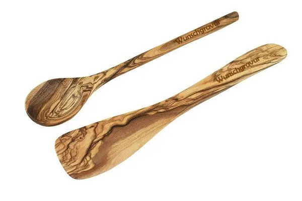 Olivenholz erleben Olivenholz erleben Küchen 2er Set Kochlöffel & Pfannenwender aus Olivenholz – Produktbild 3 von 8