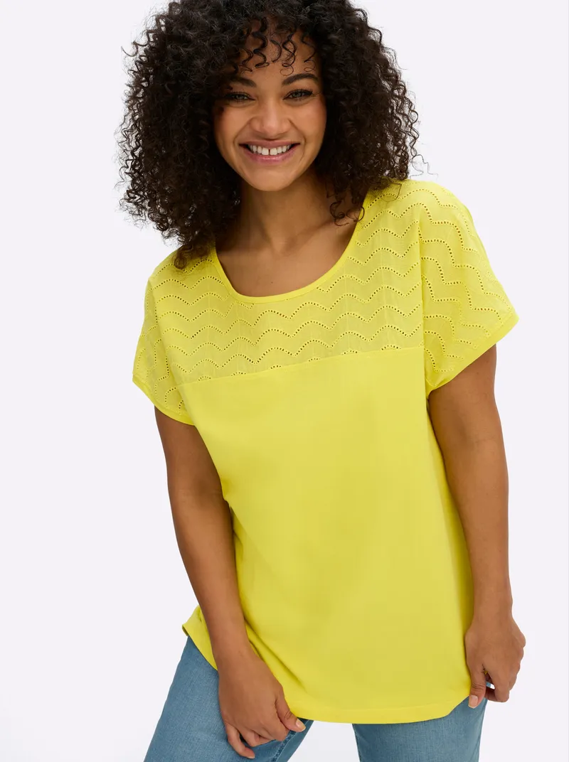 sheego T-Shirt limone, Limone, – Produktbild 2 von 3