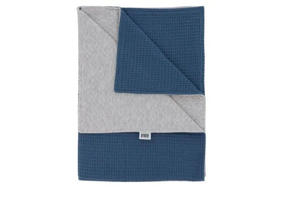 Hypf Hypf Babydecke Krabbeldecke Kuscheldecke Kinderwagendecke, Blau - grau, – Produktbild 2 von 3