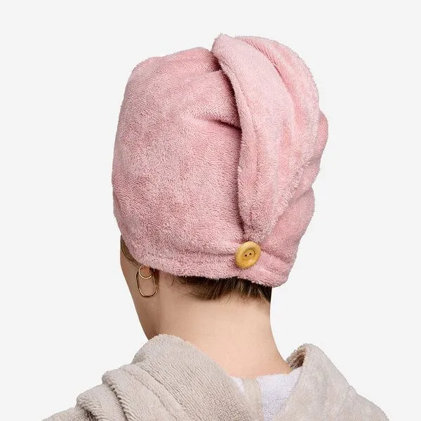 Qupro Qupro Spar-Set Turban-Handtuch & Scrunchies vegane Seide, Light rosé, – Produktbild 2 von 8