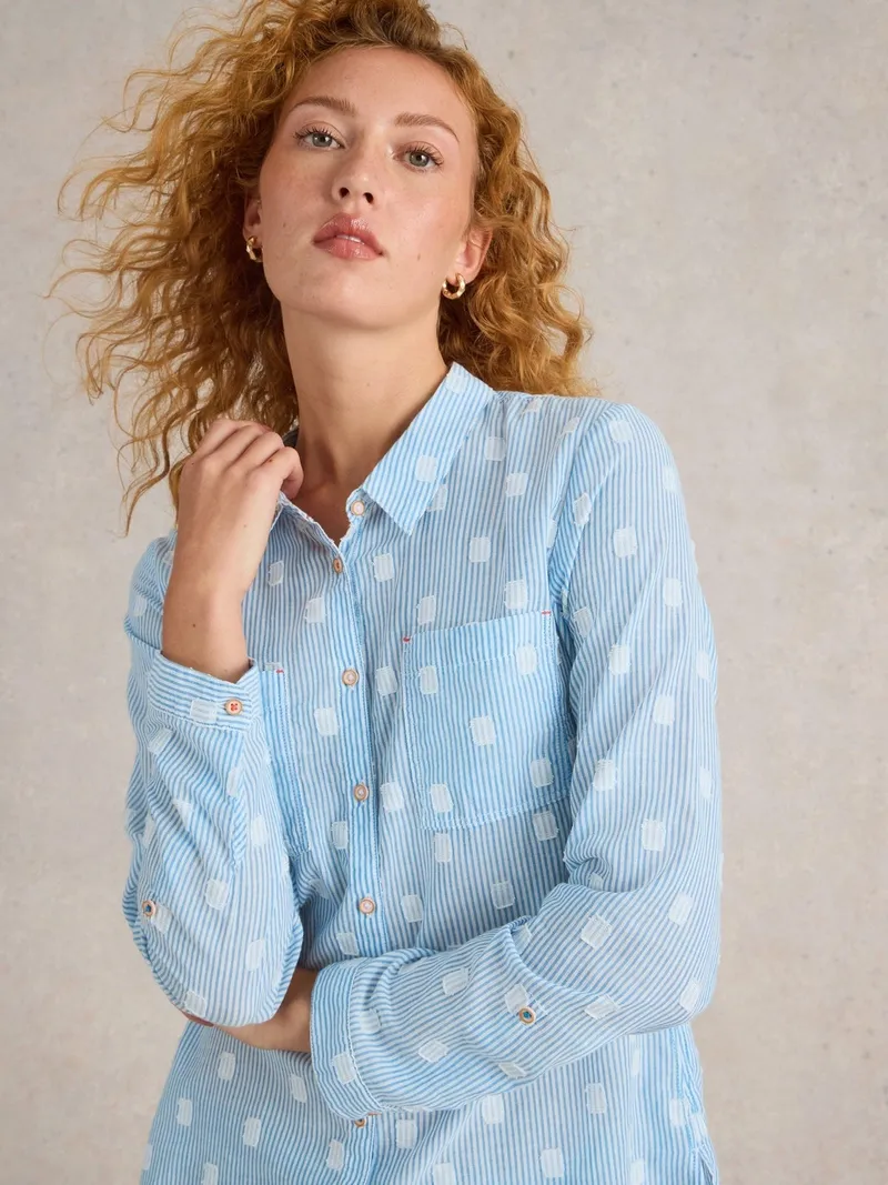 White Stuff Bluse Sophie aus Bio-Baumwolle - 46, Blau multi, – Produktbild 3 von 4