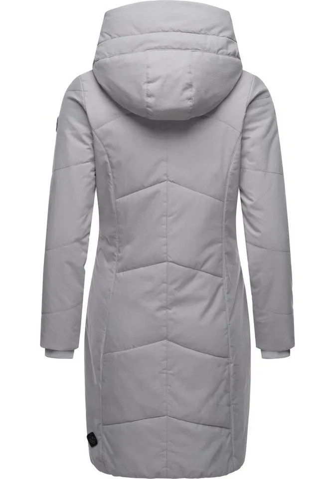 ragwear ragwear Wintermantel Gordon Long gesteppter Winterparka mit asymmetrischem Kragen, Grau, – Produktbild 4 von 5