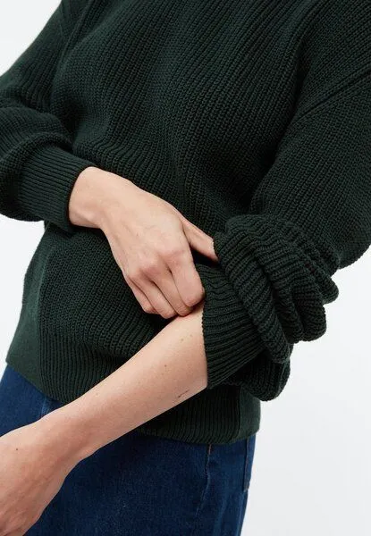 Givn Berlin Givn Berlin Strickpullover GBARIA loose Fit aus Bio-Baumwolle, Bottle green, – Produktbild 3 von 4