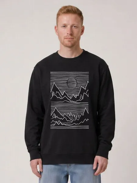 watapparel watapparel Sweatshirt Unisex Mountains, Black, – Produktbild 2 von 2