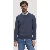 hessnatur hessnatur Strick Pullover Regular aus Bio-Merinowolle mit Bio-Baumwolle, Mitternachtsblau, – Produktbild 2 von 5