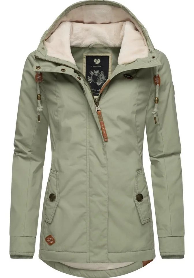ragwear ragwear Winterjacke Monade Damen Winterparka mit Kapuze und m. Fleece gefüttert, Grün, – Produktbild 5 von 5
