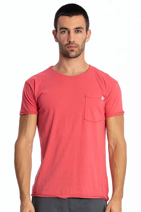 RAVENS VIEW IBIZA RAVENS VIEW IBIZA Herren vegan T-Shirt Rundhalsausschnitt Wild Pocket Flamingo Rosa, Dunkelpink, – Produktbild 2 von 2
