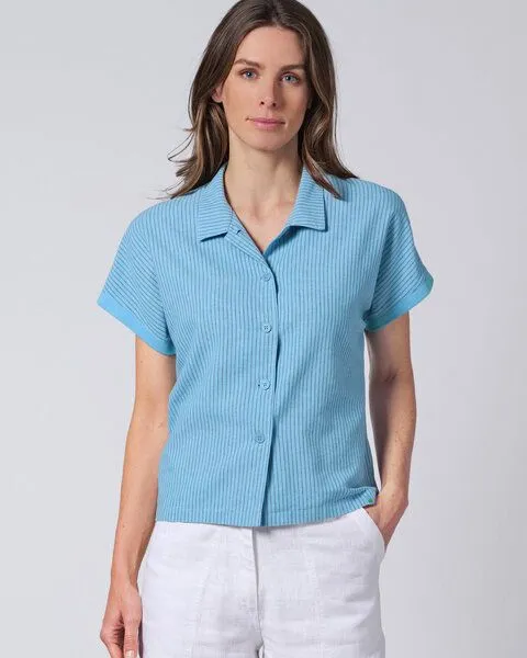 HempAge HempAge Hanf Bluse, Glacier (blau), – Produktbild 3 von 3
