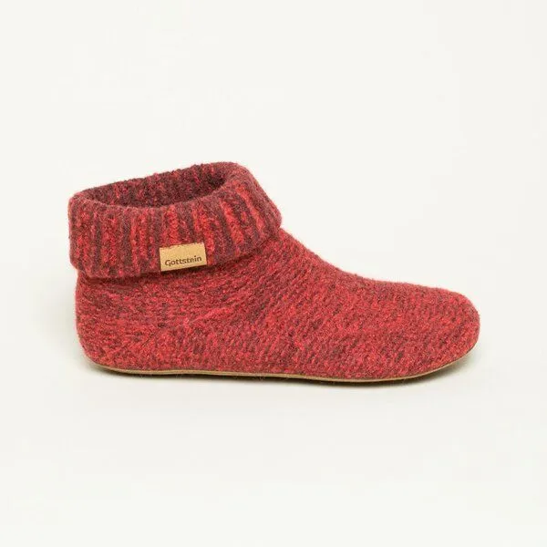 Gottstein Gottstein Hüttenschuh Knit Boot aus 100% Schurwolle - Filz-Hausschuh made in Tirol, Rot, – Produktbild 3 von 4