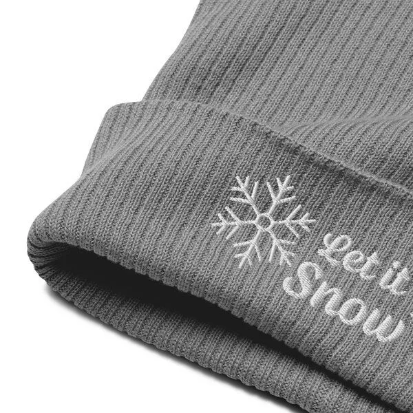 PepMelon Let it snow bestickte Bio-Rippmütze, Grau, – Produktbild 4 von 4