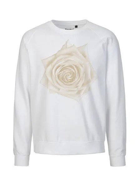 Peaces.bio - handbedruckte Biomode Peaces.bio - handbedruckte Biomode Bio Damen Sweatshirt Loose Fit Rose, Hellgrau, – Produktbild 2 von 3