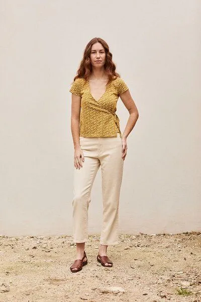 TIRALAHILACHA TIRALAHILACHA Faina T-shirt Organic Cotton, Gelb, – Produktbild 3 von 4