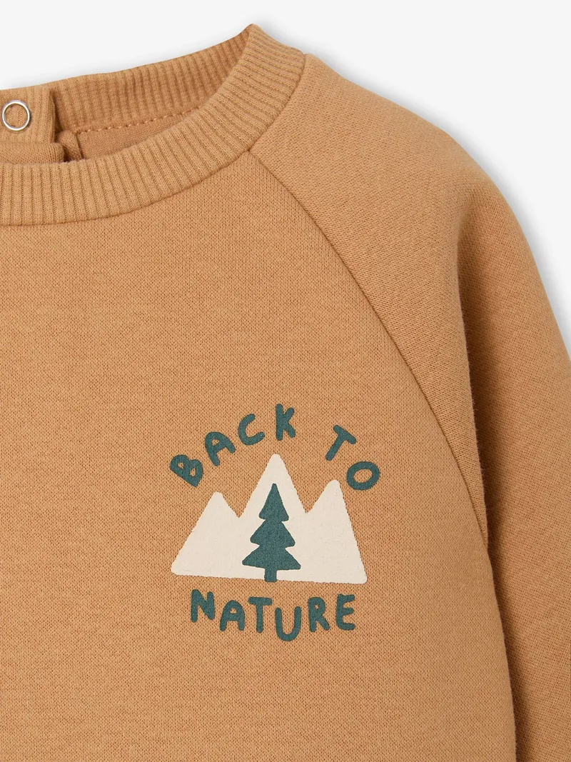 Vertbaudet Sweatshirt Baby mit Printmotiv BASIC ocker, Ocker, – Produktbild 3 von 4