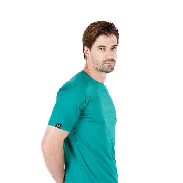 Woolona Woolona Merino T-Shirt - NOTUS - 100% Merinowolle, Emerald, – Produktbild 2 von 3