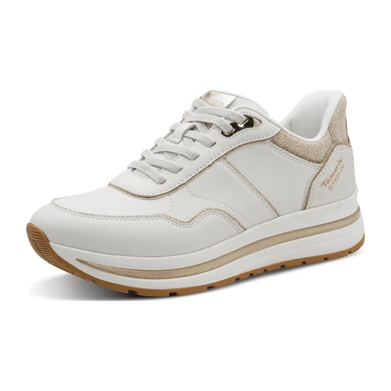 Tamaris Tamaris Da.-Schnürer für Damen, weiß, Größe 42 EU, Weiß, – Produktbild 1 von 5