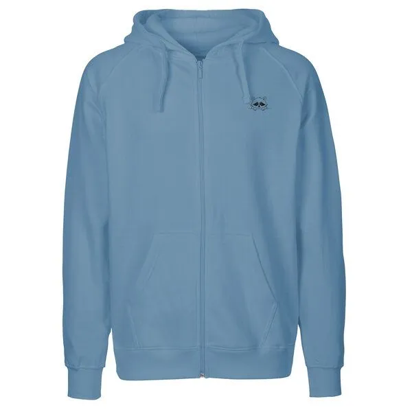 HANDGEDRUCKT HANDGEDRUCKT "Flauschspion" Männer Zip Hoody Neutral, Indigoblau, – Produktbild 2 von 4