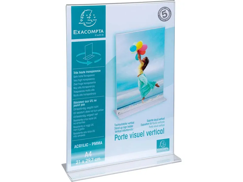 Exacompta Exacompta Tischaufsteller gerade "Exacryl" aus PMMA, vertikal, DIN A4 – Produktbild 2 von 3
