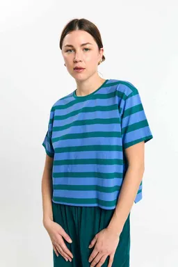 SUITE13LAB SUITE13LAB Damen vegan Top Isquia Stripes In Grün – Produktbild 1 von 1