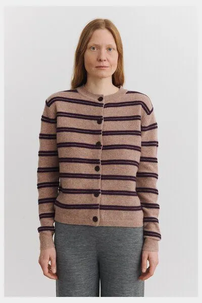 FUB FUB - Cardigan Lambswool, Steel melange/hazel melange, – Produktbild 2 von 4