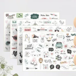 Fines Papeterie Fines Papeterie 200 Aufkleber HOCHZEIT Sticker für Gästebuch und Fotoalbum – Produktbild 1 von 1