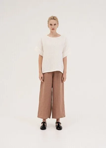 AmourLinen AmourLinen Leinenhose Tokyo, Rosy brown (braun), – Produktbild 1 von 4