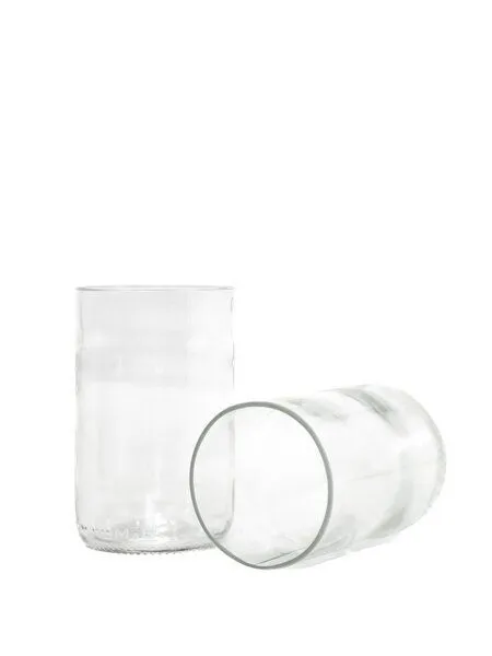 MaBe MaBe Trinkglas sustainable - 350ml - Upcycling aus der Weinflasche 4er Set, Transparent, – Produktbild 4 von 4