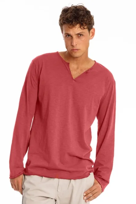 RAVENS VIEW IBIZA RAVENS VIEW IBIZA Herren vegan T-Shirt Lange Ärmel Eros Erde Rot, Rot, – Produktbild 1 von 1