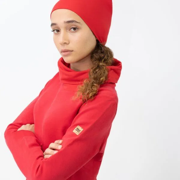 TAO Sportswear TAO Sportswear Damen Hoodie COOLIA mit Stehkragen aus Bio-Baumwolle, Rot, – Produktbild 2 von 4