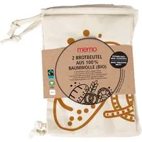 Memo 2er-Pack memo Bio-Brotbeutel 35 x 40 cm, natur – Produktbild 1 von 1