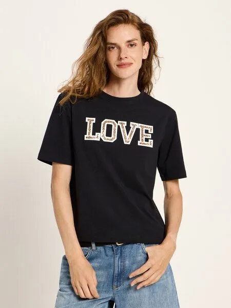 LANIUS LANIUS Statementshirt LOVE (GOTS), Black, – Produktbild 1 von 4